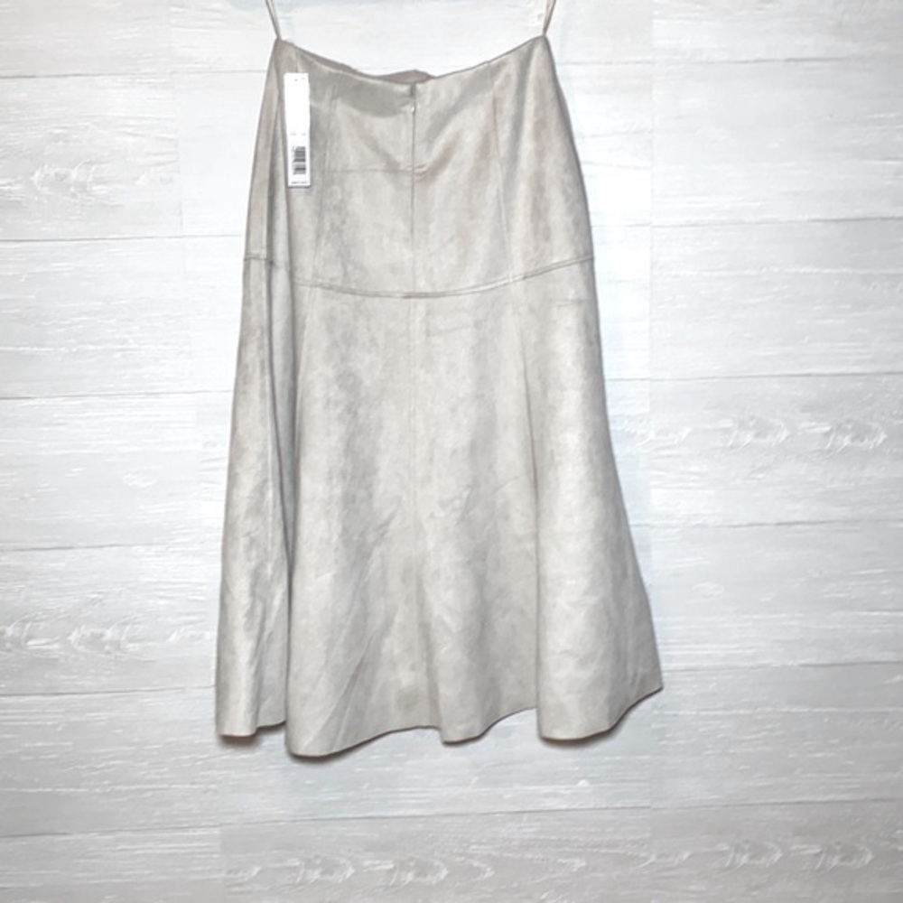 NWT Antonio Melani Cream Faux Suede Midi Skirt